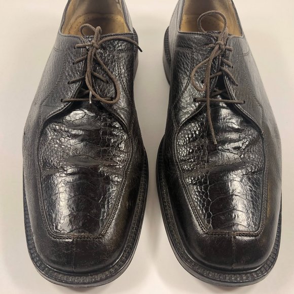 Belvedere Exotic Leather Dress Shoes Vibram Sole Dark Brown 10544 Mens Size 11 M main image 11